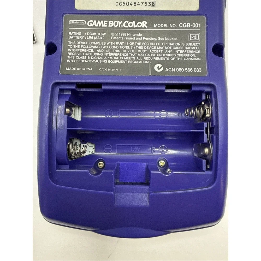 Original Nintendo Game Boy Color Grape Console CGB-001 Tested & Working